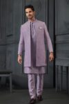 Lilac Embroidered Indo Western Set